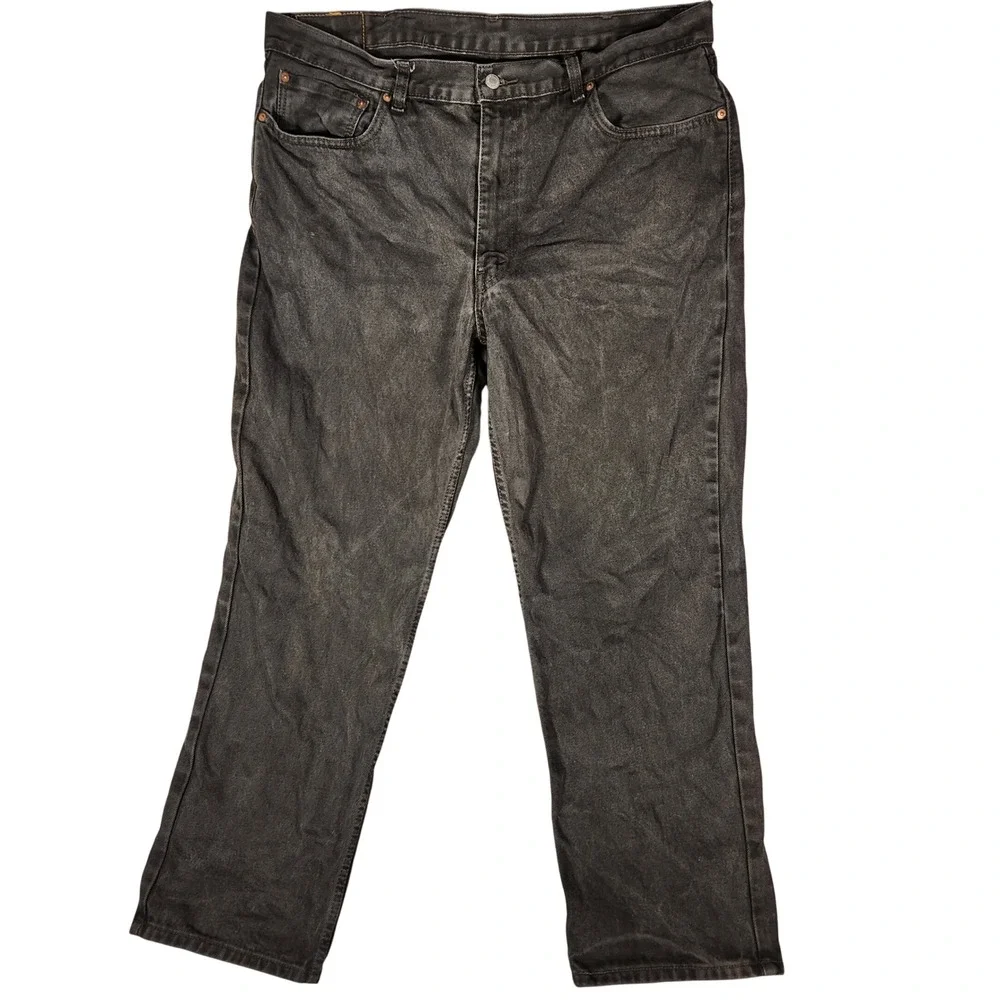 Levi's 550 Relaxed Fit Jeans Mens 40x32 Black Excellent Faded Tapered Leg Denim